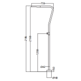 Columna ducha jardín piscina NEVADA acero S316 negro mate - GPN009/ANG 5