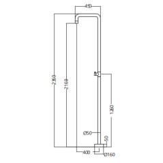 Columna ducha jardín piscina UTAH acero S316 - GPU010/AC - Imex