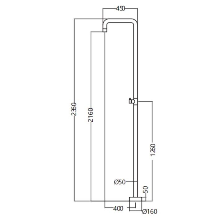 Columna ducha jardín piscina UTAH acero S316 - GPU010/AC 6