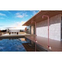 Columna ducha jardín piscina UTAH acero S316 rosa coral - GPU010/ACL - Imex