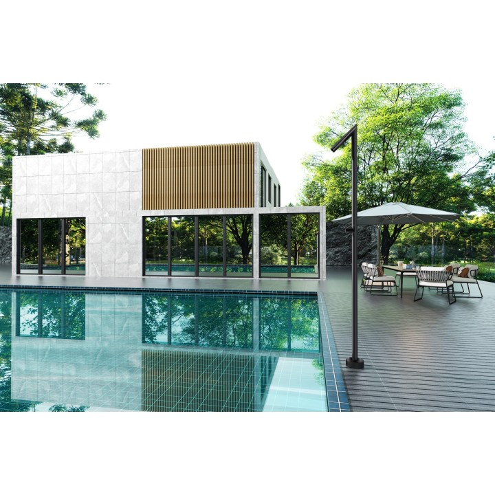 Columna ducha jardín piscina OKLAHOMA acero S316 negro mate - GPO011/ANG 2