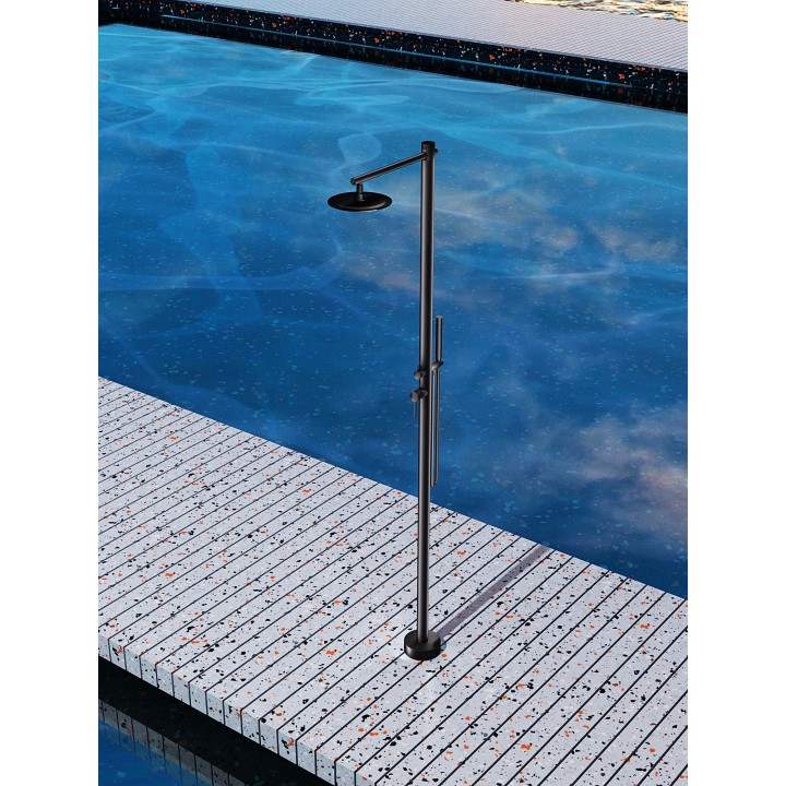 Columna ducha jardín piscina KANSAS acero S316 negro mate - GPK012/ANG 2