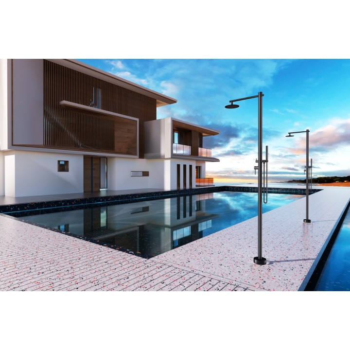 Columna ducha jardín piscina KANSAS acero S316 negro mate - GPK012/ANG 3