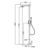 Columna ducha jardín piscina KANSAS acero S316 - GPK012/AC 5