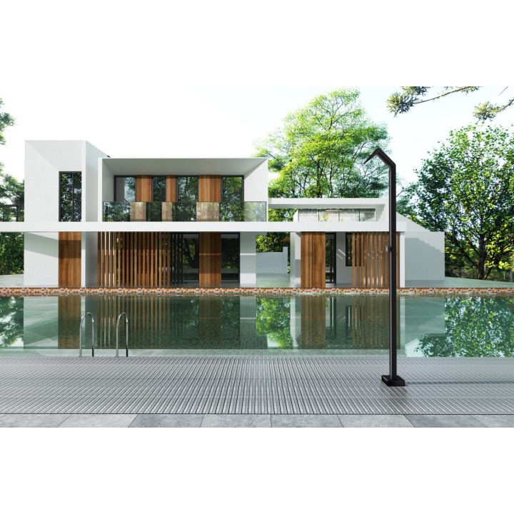 Columna ducha jardín piscina NIAGARA acero S316 negro mate - GPN013/ANG 2