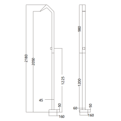 Columna ducha jardín piscina KANSAS acero S316 moka - GPN013/AMK - Imex
