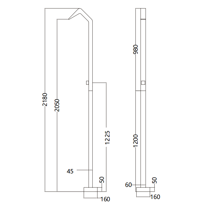 Columna ducha jardín piscina NIAGARA acero S316 moka - GPN013/AMK 5