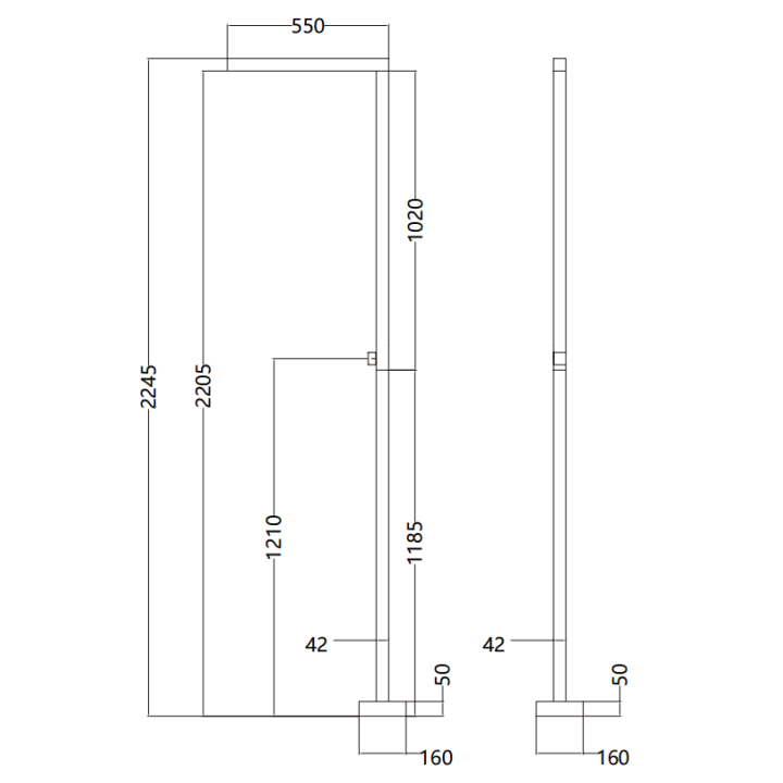 Columna ducha jardín piscina ALABAMA acero S316 - GPA014/AC 5