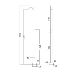 Columna ducha jardín piscina NIAGARA acero S316 gris cobalto - GPN013/AGCB - Imex