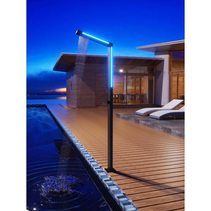Columna ducha jardín piscina SENSE acero S316 negro mate  - GPS016/ANG 3