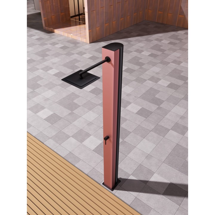Columna ducha jardín piscina PHOENIX acero S316 rosa coral - GPP015/ACL 2