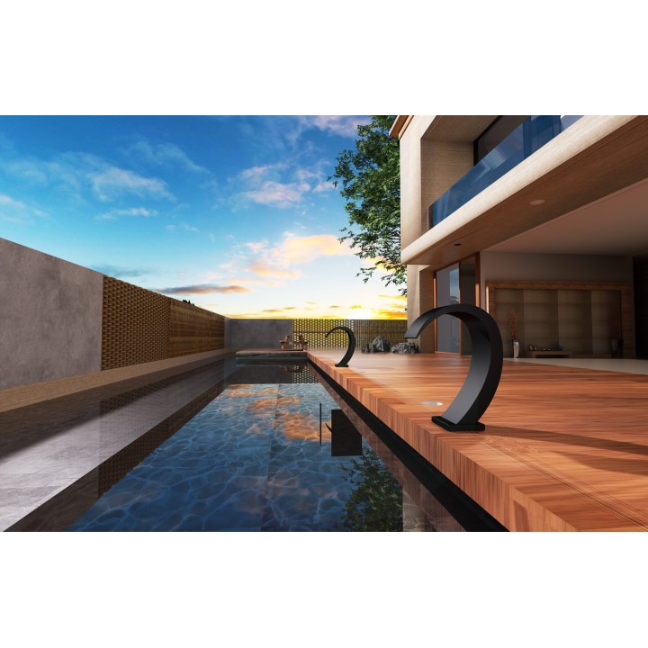 Columna ducha jardín piscina IGUAZU acero S316 negro mate - CPI003/ANG 2