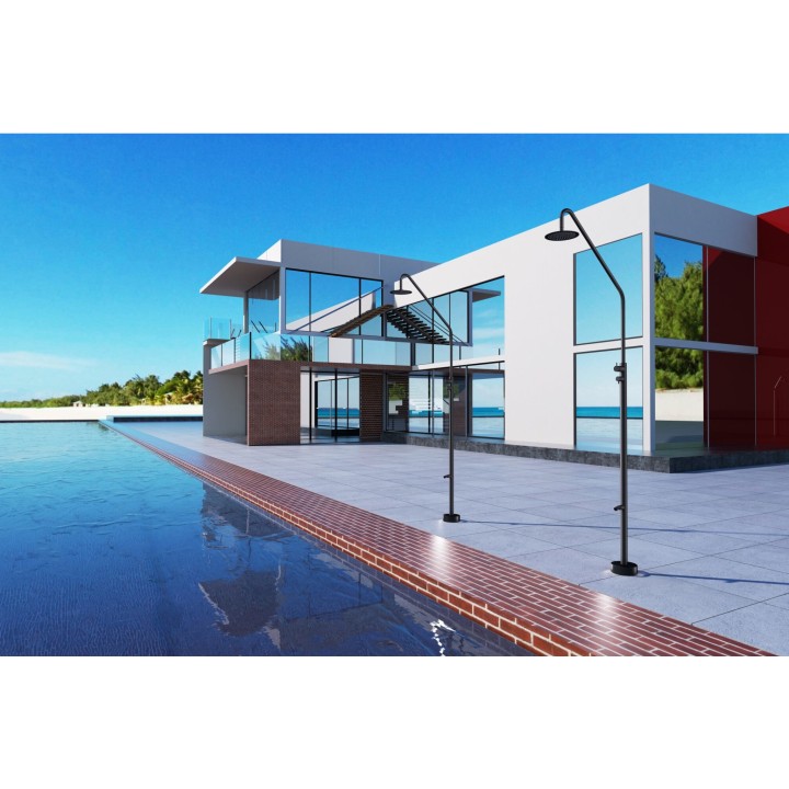 Columna ducha jardín piscina DAKOTA acero S316 negro mate - GPD003/ANG 3
