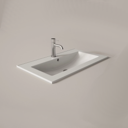 Lavabo cerámico integrado FLAT blanco Visobath 1
