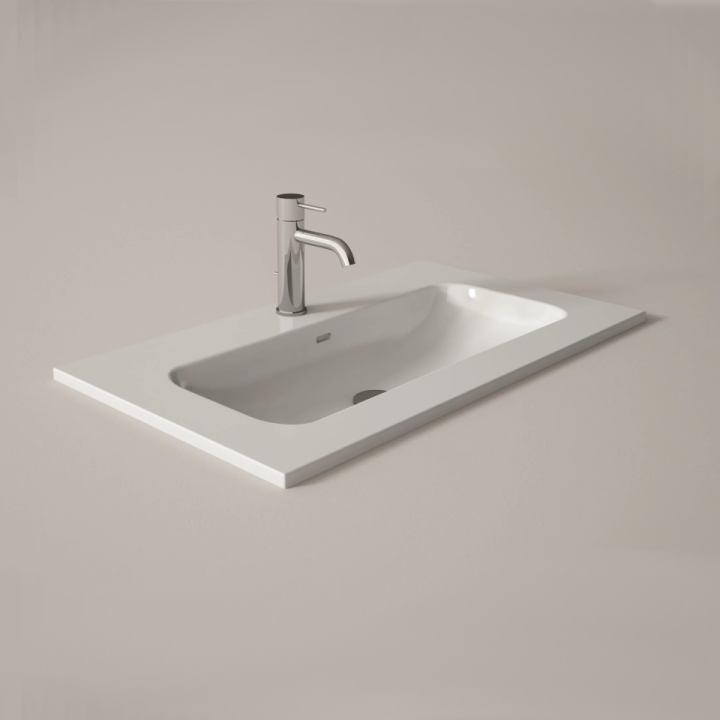 Lavabo cerámico integrado IDEA blanco Visobath 1