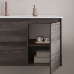 Mueble baño suspendido ALFA COMPACT 2 cajones 1 puerta lavabo Enzo - Royo Group