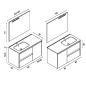 Mueble baño suspendido ALFA COMPACT 2 cajones 1 puerta lavabo Enzo - Royo Group Mueble baño suspendido ALFA COMPACT 2 cajones 1 puerta lavabo Enzo - Royo Group