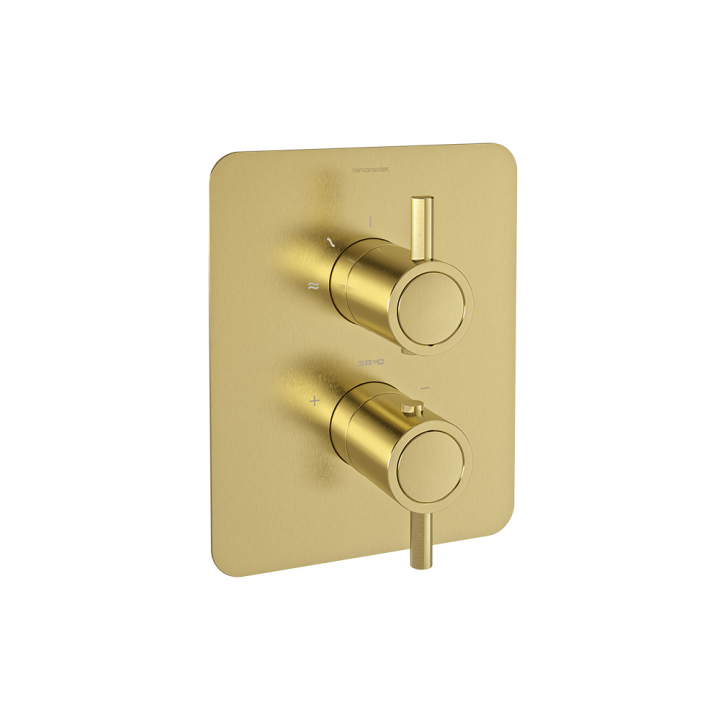 Termostático ducha empotrado 2-Vías ODISEA oro cepillado - 398722SOC 1