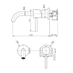 Monomando lavabo empotrado MONZA níquel cepillado - GLM039/NQ