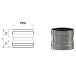 Manguito acero inoxidable S316L simple H-H 1
