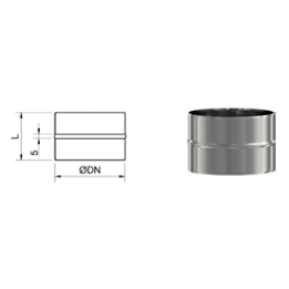 Manguito acero inoxidable S316L simple M-M 1
