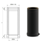 Tubo chimenea negro mate doble 1 metro Tubo chimenea negro mate doble 1 metro