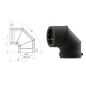 Codo negro mate doble 90º sectores Codo negro mate doble 90º sectores