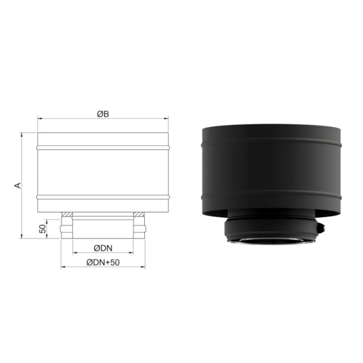 Sombrerete antirrevocante negro mate doble 1