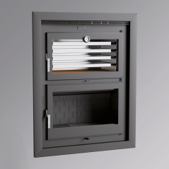Estufa de leña insertable con horno HLI-200 F - FM Calefacción