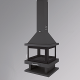 Chimenea de leña central 4 caras C-204 K - FM Calefacción 2