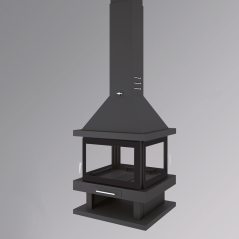Chimenea de leña central 4 caras C-204 K - FM Calefacción