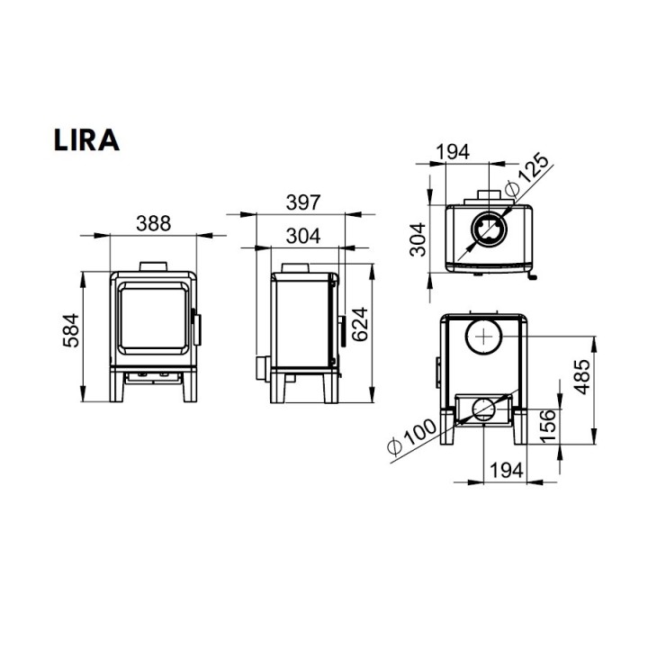 Estufa de leña LIRA - Bronpi 3