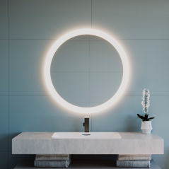 Espejo MOON con luz frontal y ambiental - Genexia