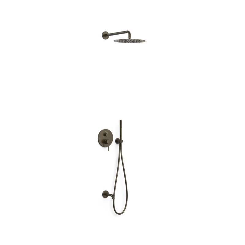 Kit monomando baño-ducha empotrado 3-vías STUDY-TRES RAPID-BOX negro bronce - 26237302KMB