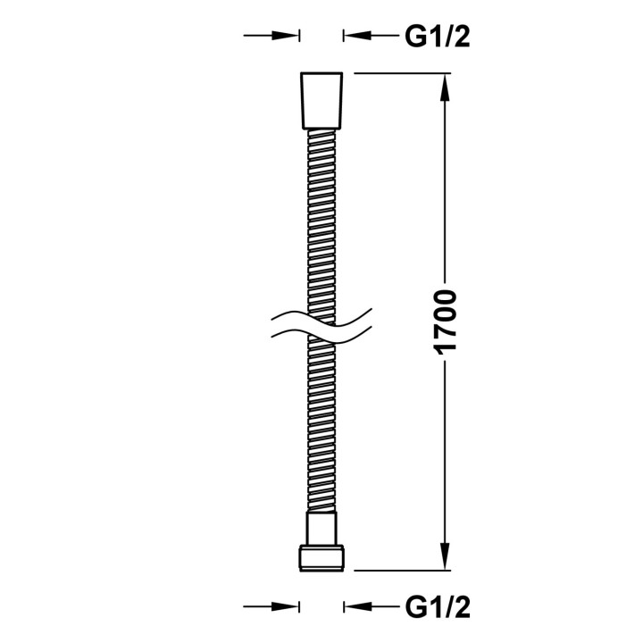 Flexo ducha TRES 1,70 m. metálico latón viejo mate - 913483005LM 2