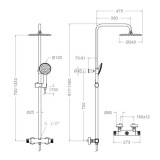 Conjunto termostático ducha TERMOTECH cromo - 965402RP240 2