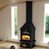 Chimenea de leña con horno EBRO - Bronpi 4