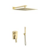 Kit monomando ducha empotrado 2-vías PRISMA oro cepillado - K4215021OC 1