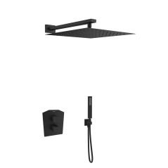 Kit termostático ducha empotrado 2-vías PRISMA negro mate - K4287011NM - Ramón Soler