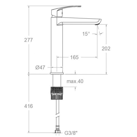 Monomando lavabo alto NEW FLY cromo - 571011