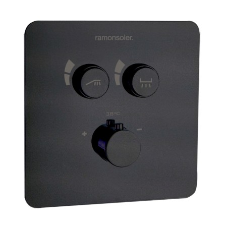Termostático ducha empotrado 2-vías RS SMART negro mate - 85T201SNM- Ramón Soler