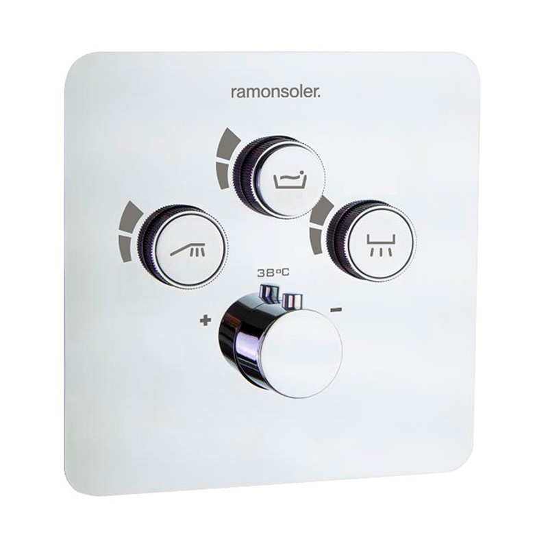 Termostático ducha empotrado 3-vías RS SMART cromo - 85T301S Termostático ducha empotrado 3-vías RS SMART cromo - 85T301S