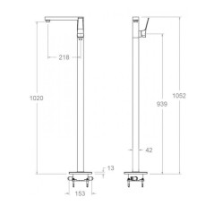 Monomando lavabo a suelo PRISMA negro mate - 427602NM