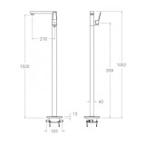 Monomando lavabo a suelo PRISMA oro cepillado - 427602OC 2