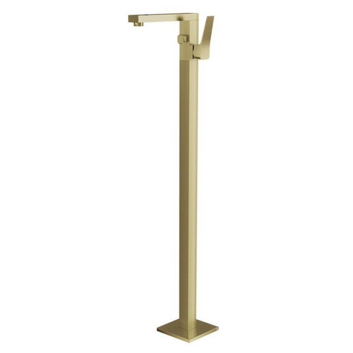 Monomando lavabo a suelo PRISMA oro cepillado - 427602OC 1