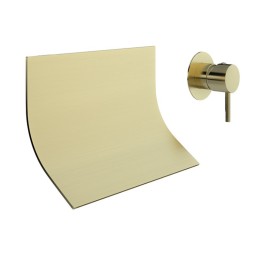 Monomando lavabo empotrado cascada ODISEA oro cepillado - 3916902OC 1