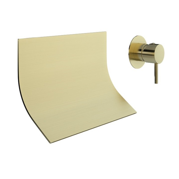 Monomando lavabo empotrado cascada ODISEA oro cepillado - 3916902OC 1