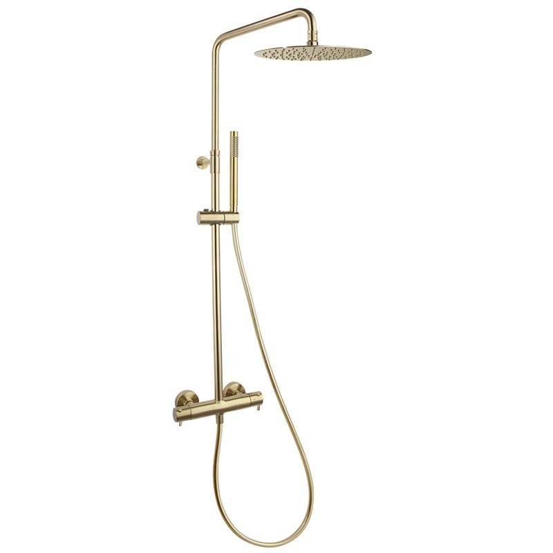 Conjunto termostático ducha ODISEA oro cepillado - 395401RM300OC