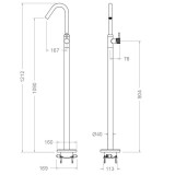 Monomando lavabo a suelo ODISEA JOYA oro cepillado - 597603OC 2
