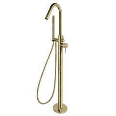 Monomando baño-ducha a suelo ODISEA JOYA oro cepillado - 598503DOC - Ramón Soler
